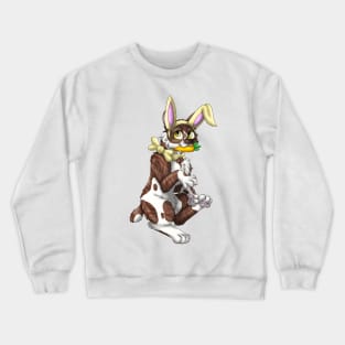 Bobtail BunnyCat: Chocolate Bicolor Tabby (Yellow) Crewneck Sweatshirt